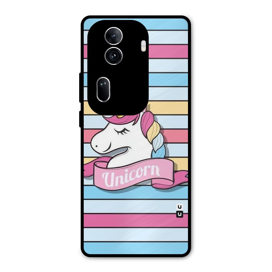 Unicorn Stripes Metal Back Case for Oppo Reno11 Pro 5G