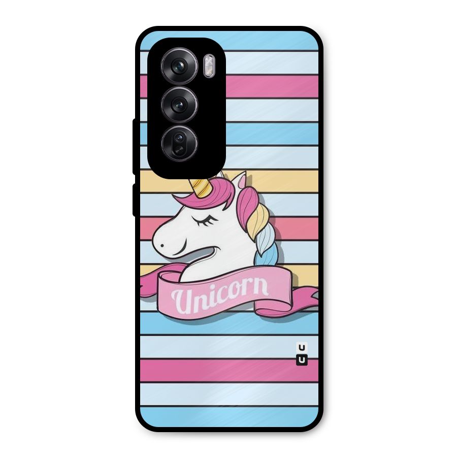 Unicorn Stripes Metal Back Case for Oppo Reno12 Pro