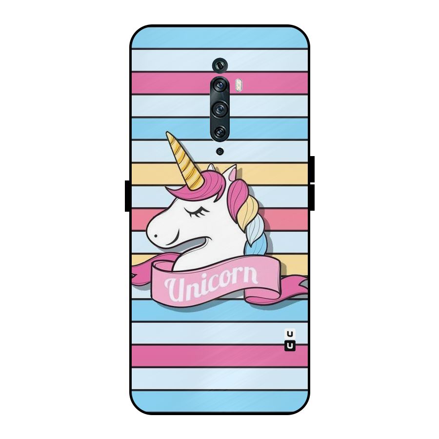 Unicorn Stripes Metal Back Case for Oppo Reno2 Z