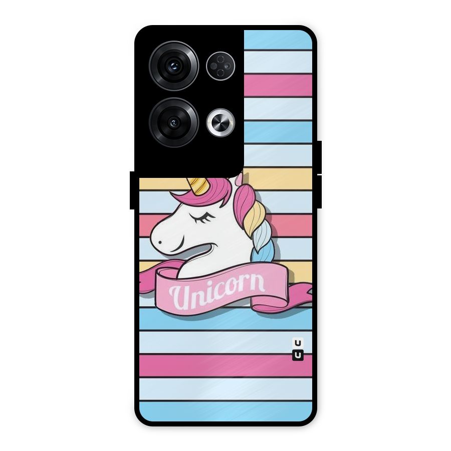 Unicorn Stripes Metal Back Case for Oppo Reno8 Pro 5G
