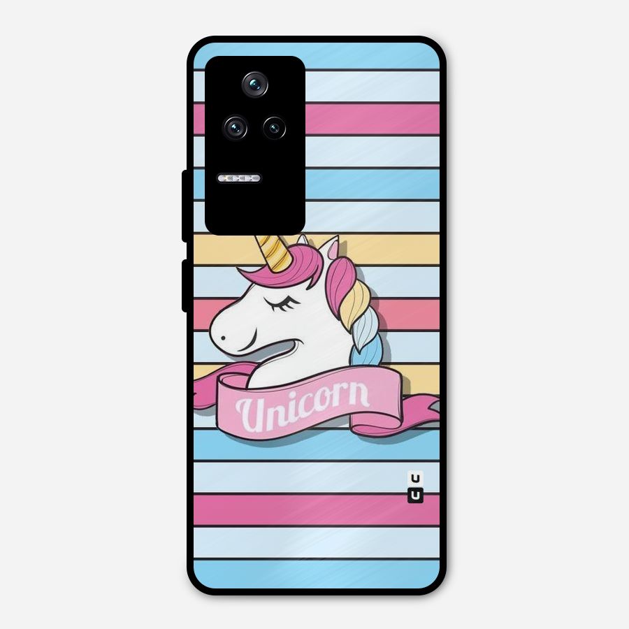 Unicorn Stripes Metal Back Case for Poco F4 5G