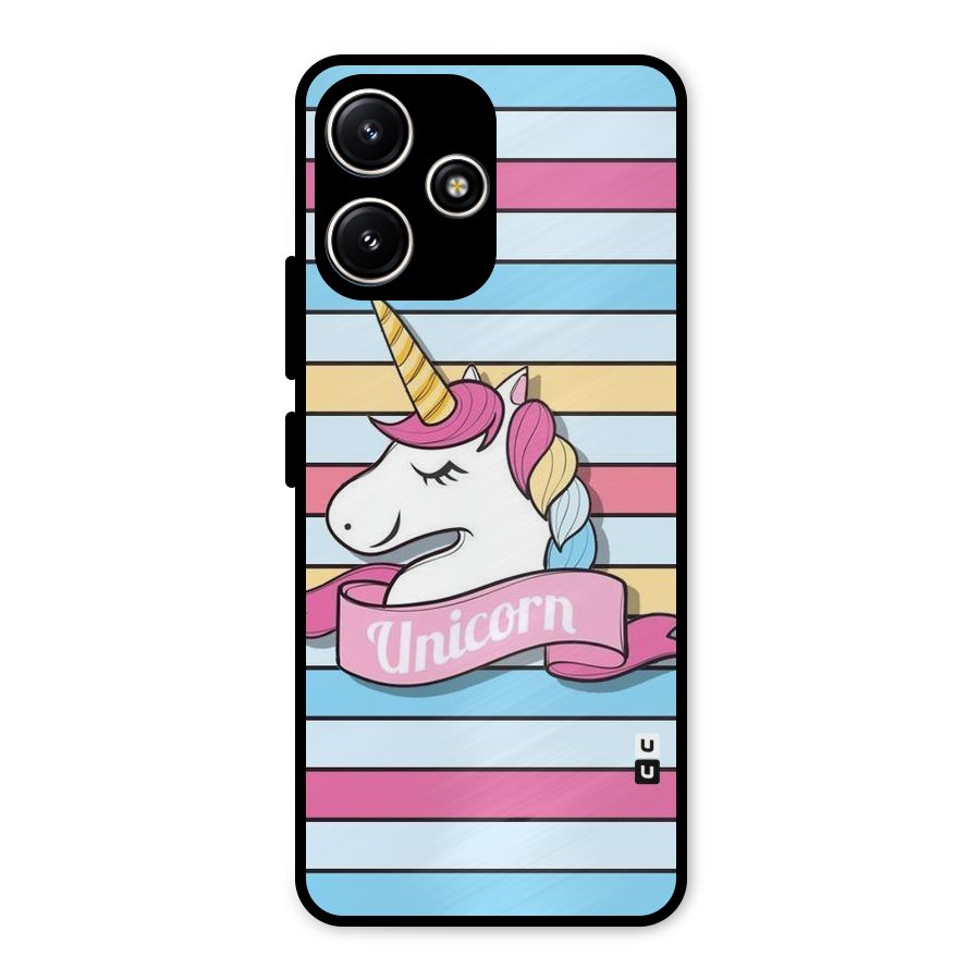 Unicorn Stripes Metal Back Case for Poco M6 Pro