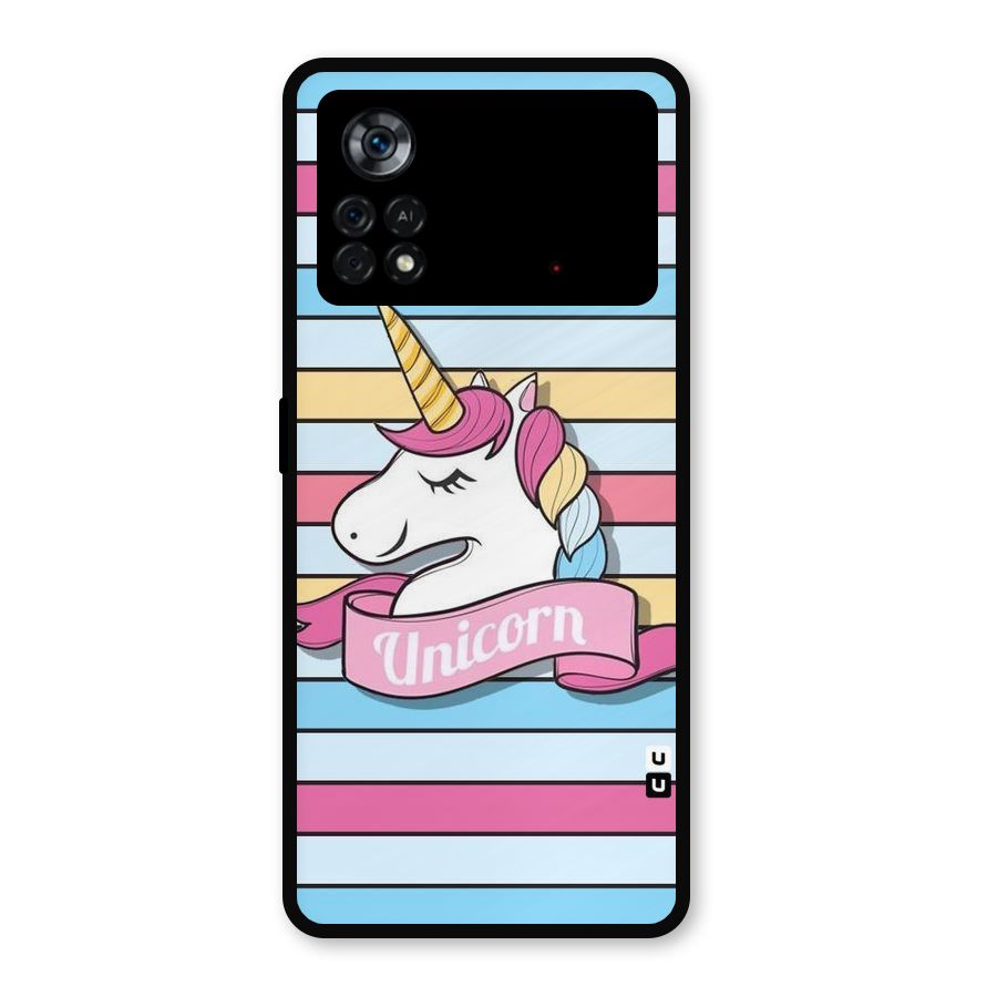 Unicorn Stripes Metal Back Case for Poco X4 Pro 5G