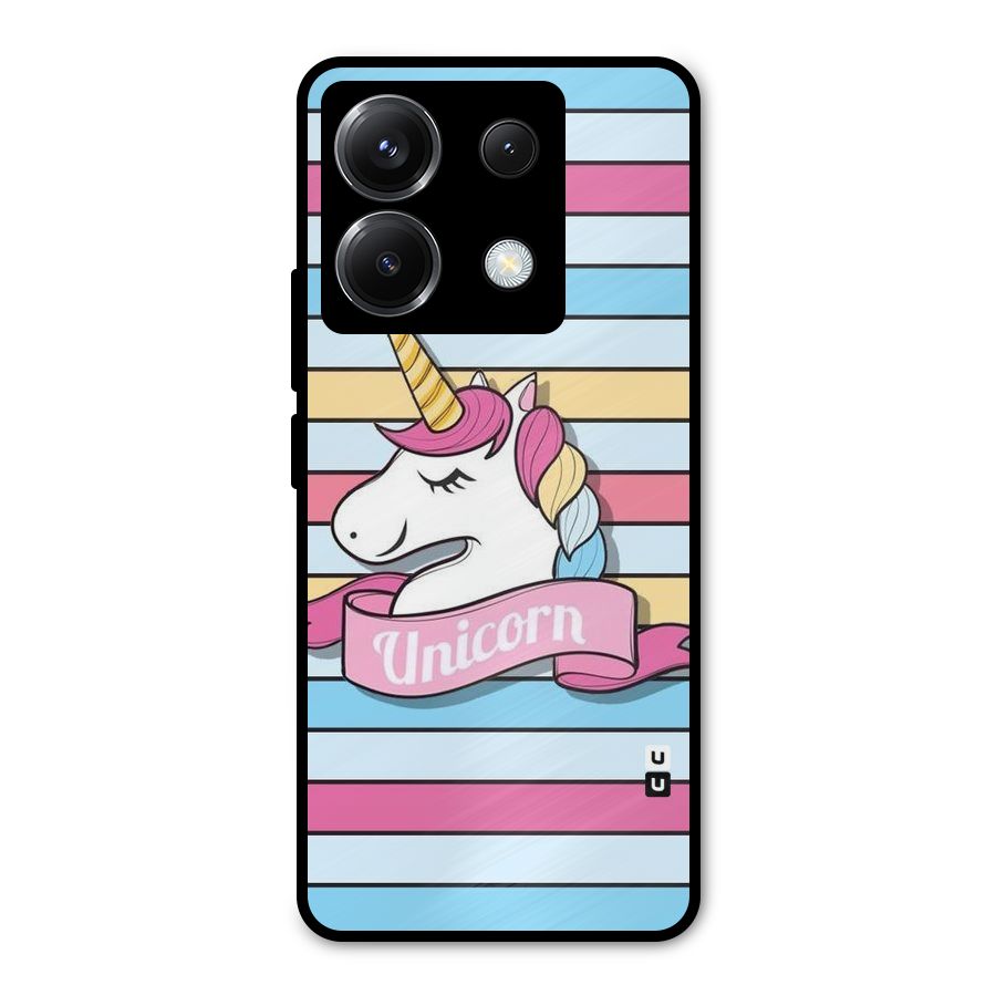 Unicorn Stripes Metal Back Case for Poco X6