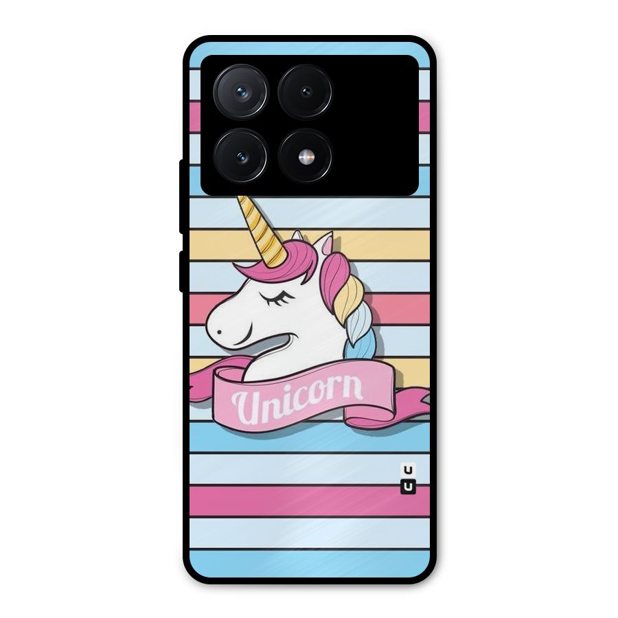 Unicorn Stripes Metal Back Case for Poco X6 Pro