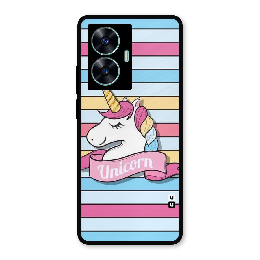 Unicorn Stripes Metal Back Case for Realme Narzo N55