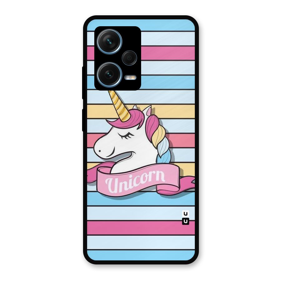 Unicorn Stripes Metal Back Case for Redmi Note 12 Pro Plus 5G