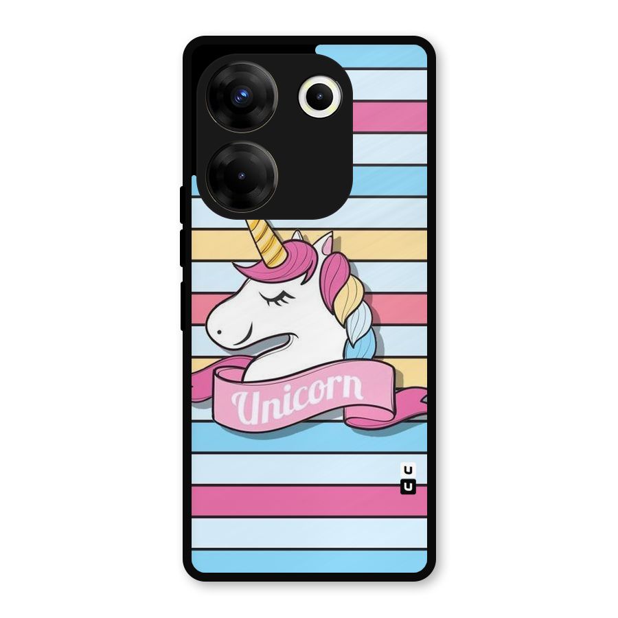 Unicorn Stripes Metal Back Case for Tecno Camon 20 Pro