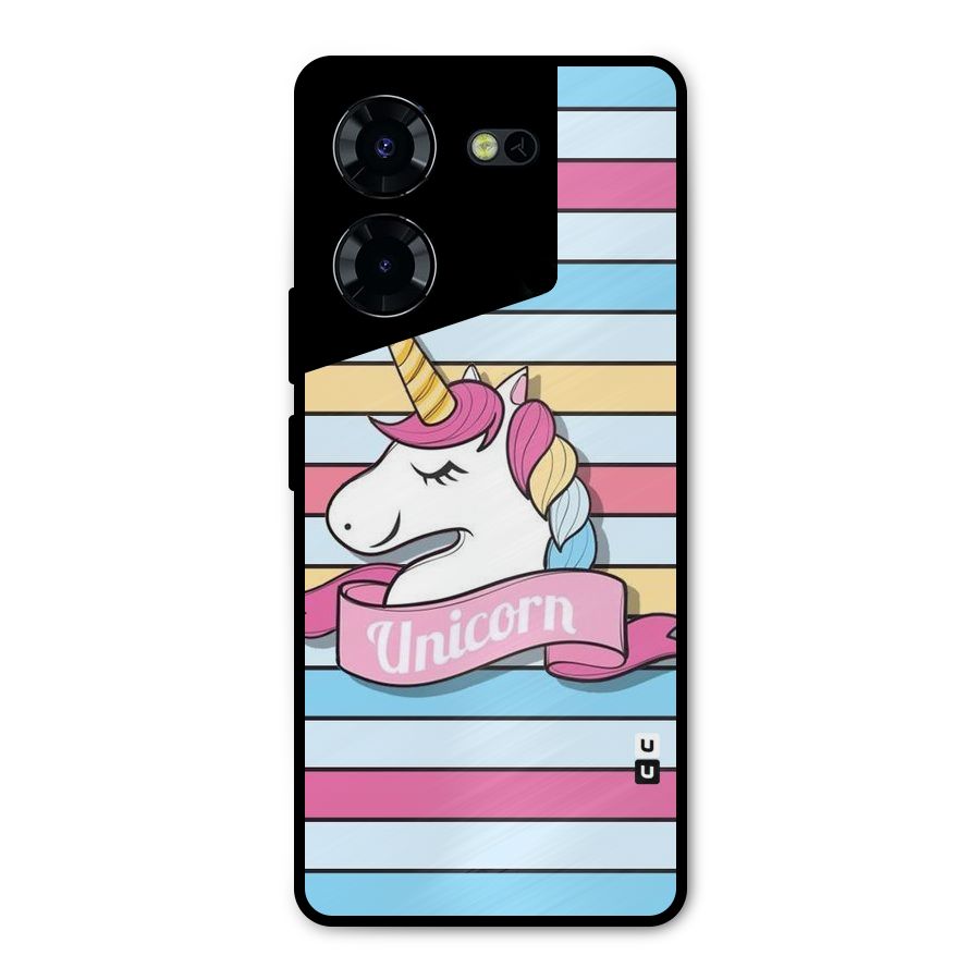 Unicorn Stripes Metal Back Case for Tecno Pova 5 Pro 5G