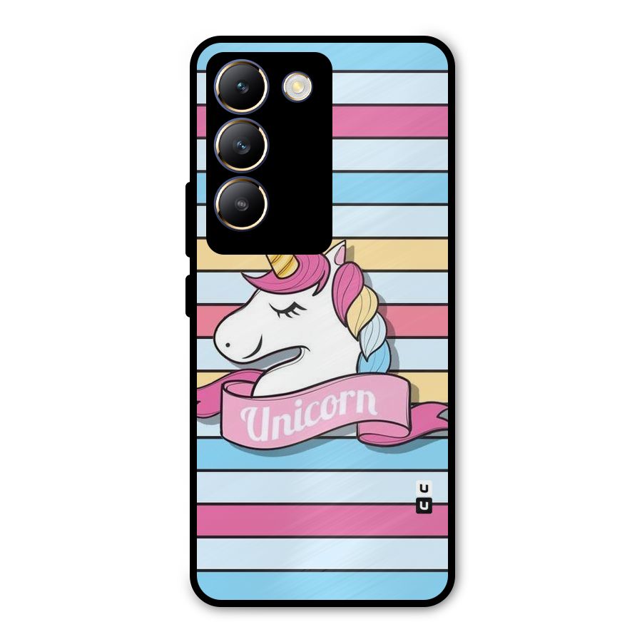 Unicorn Stripes Metal Back Case for Vivo T3 5G