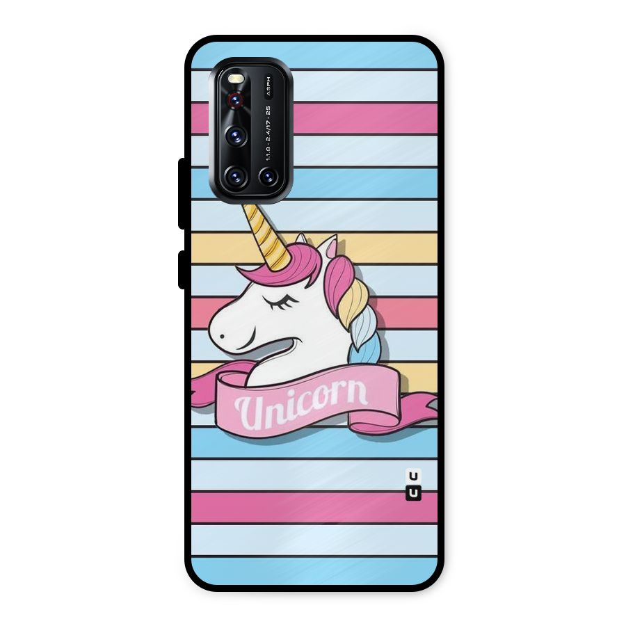 Unicorn Stripes Metal Back Case for Vivo V19