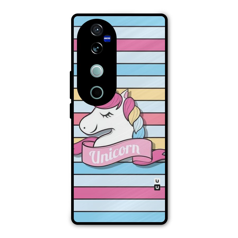 Unicorn Stripes Metal Back Case for Vivo V40