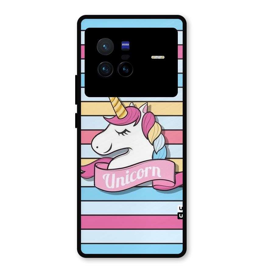Unicorn Stripes Metal Back Case for Vivo X80