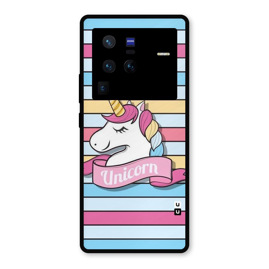 Unicorn Stripes Metal Back Case for Vivo X80 Pro