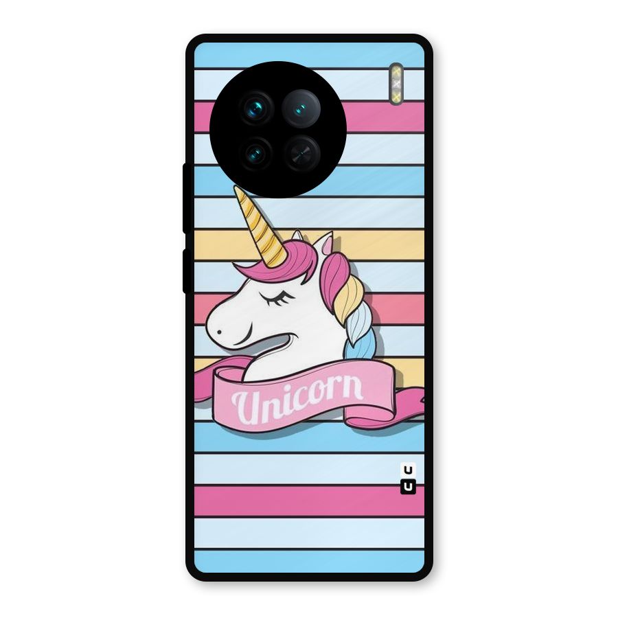 Unicorn Stripes Metal Back Case for Vivo X90