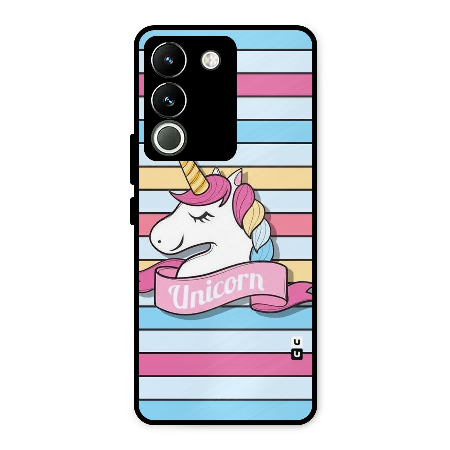 Unicorn Stripes Metal Back Case for Vivo Y200