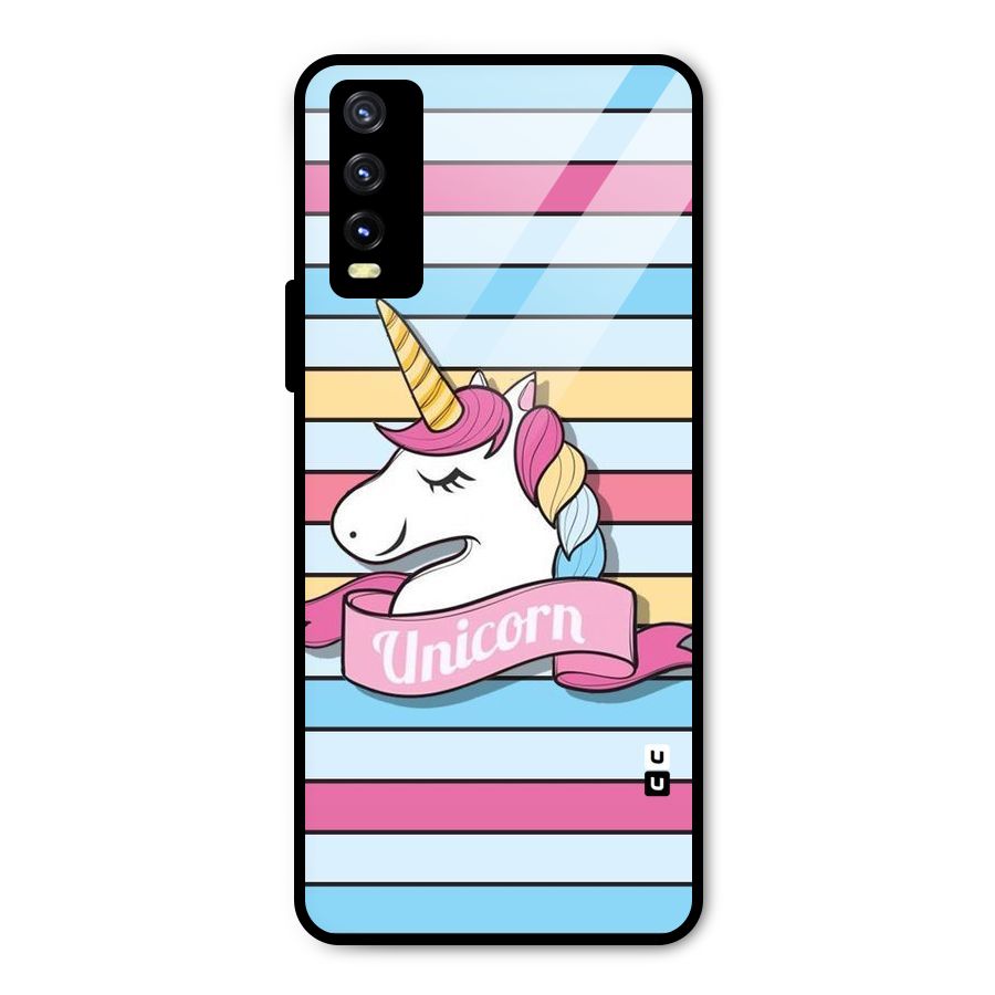 Unicorn Stripes Metal Back Case for Vivo Y20g