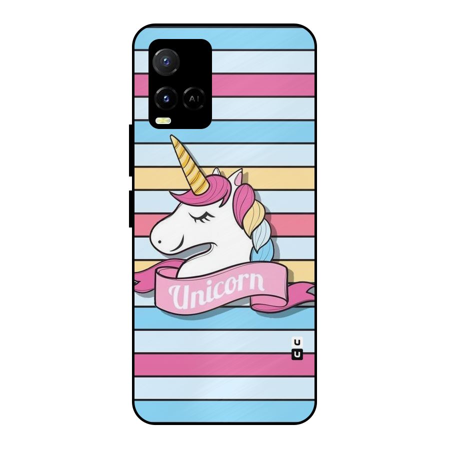 Unicorn Stripes Metal Back Case for Vivo Y21T