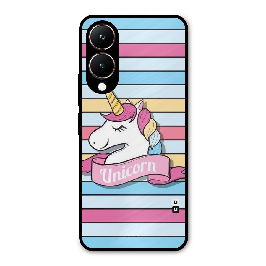 Unicorn Stripes Metal Back Case for Vivo Y28