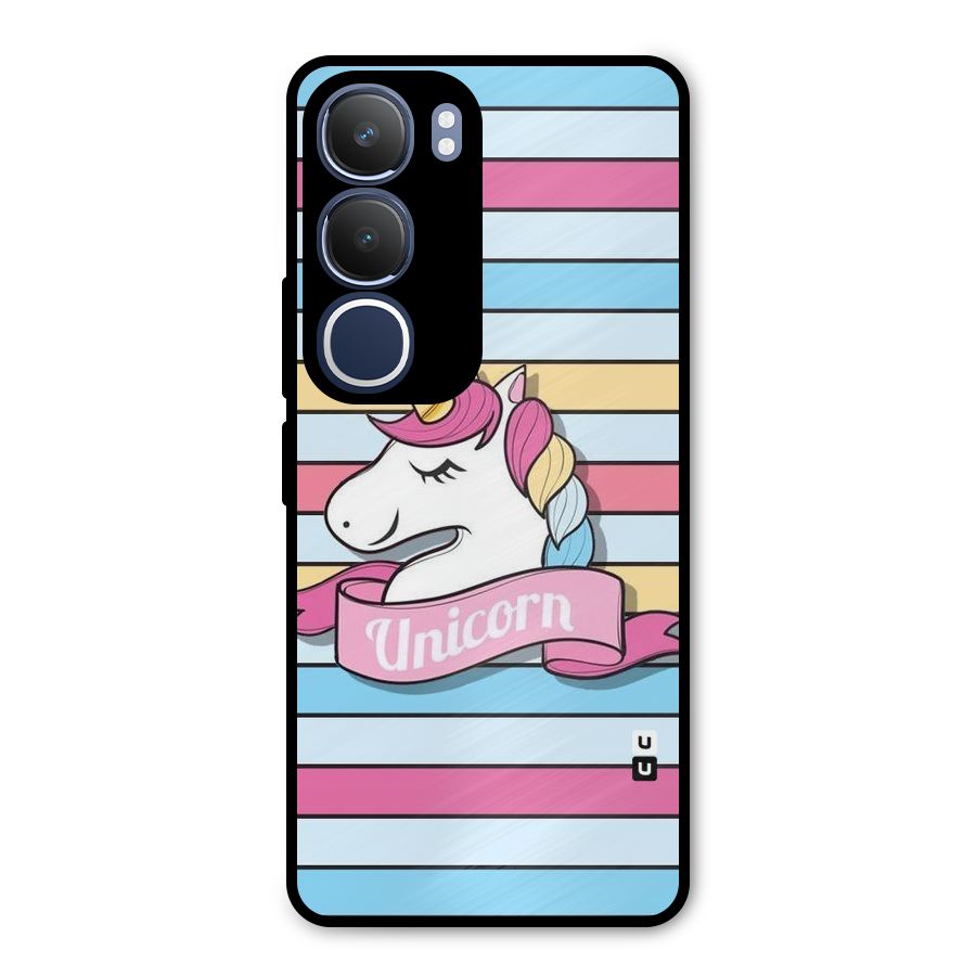Unicorn Stripes Metal Back Case for Vivo Y29