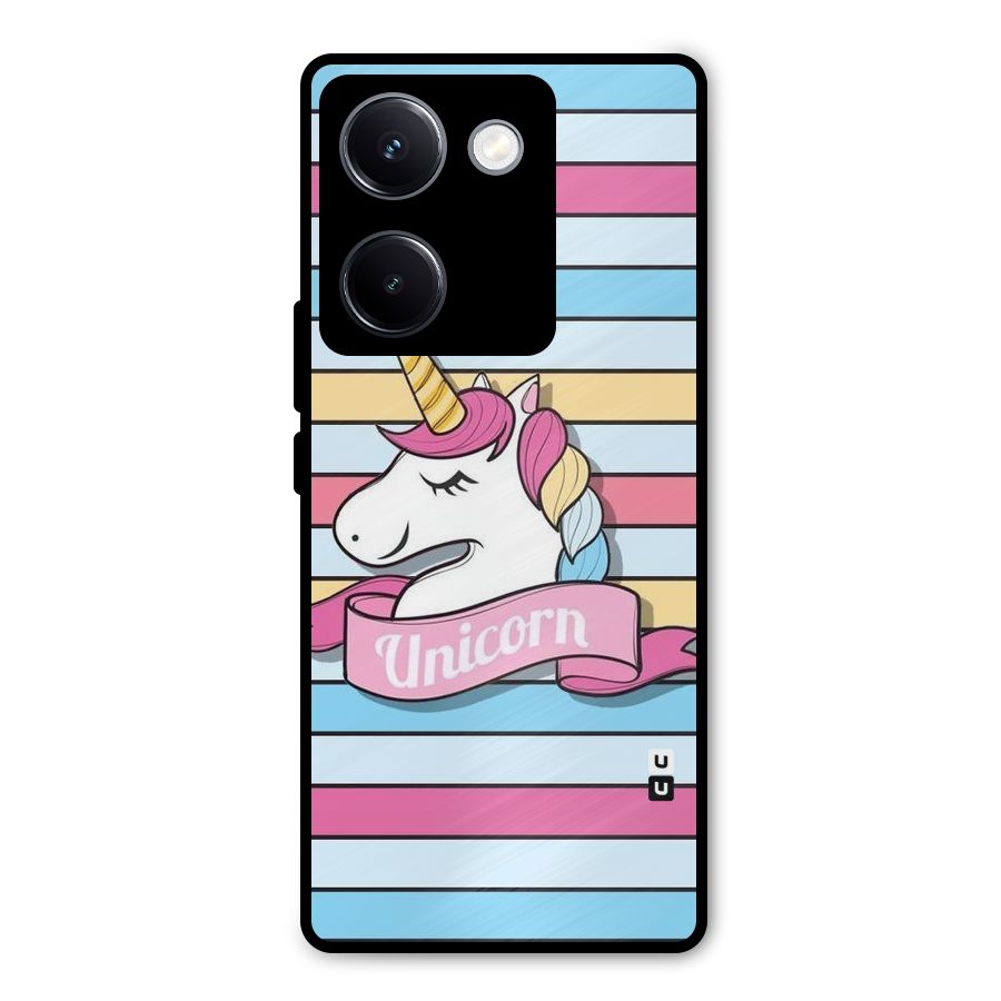 Unicorn Stripes Metal Back Case for Vivo Y300 Plus