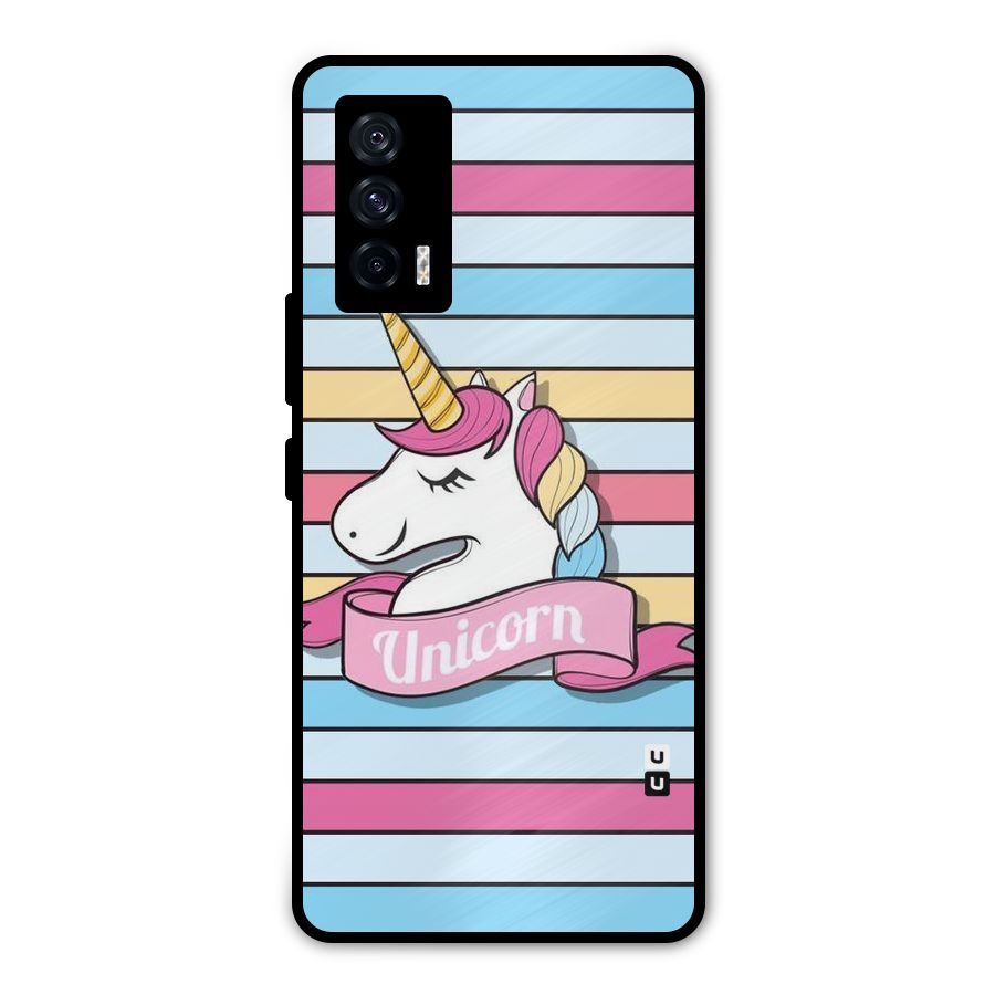 Unicorn Stripes Metal Back Case for iQOO 7 5G