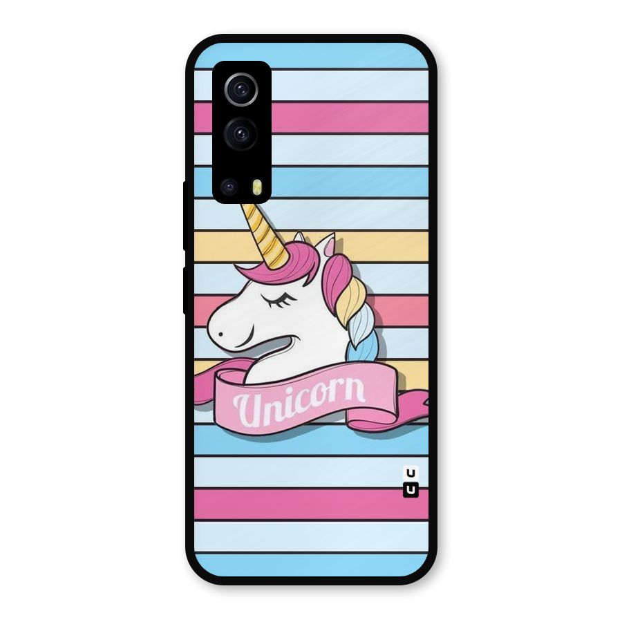 Unicorn Stripes Metal Back Case for iQOO Z3