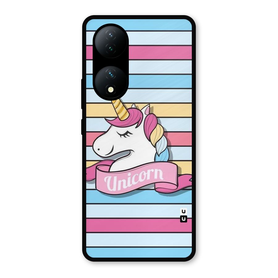 Unicorn Stripes Metal Back Case for iQOO Z7s