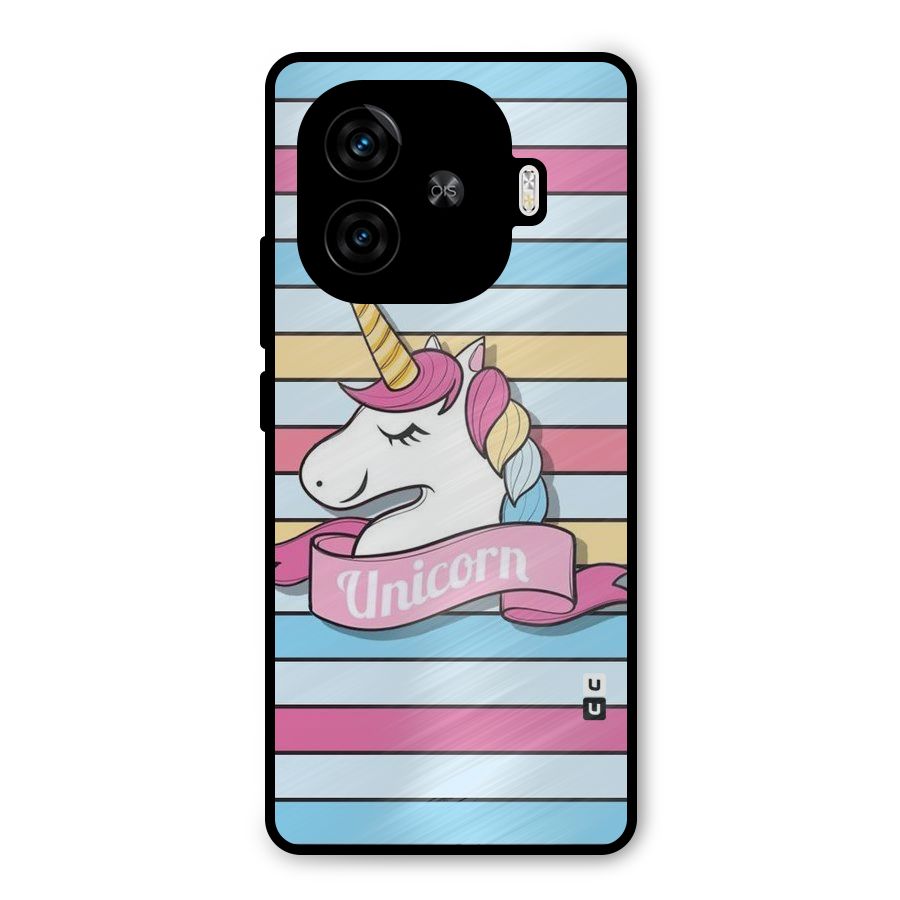 Unicorn Stripes Metal Back Case for iQOO Z9 Turbo