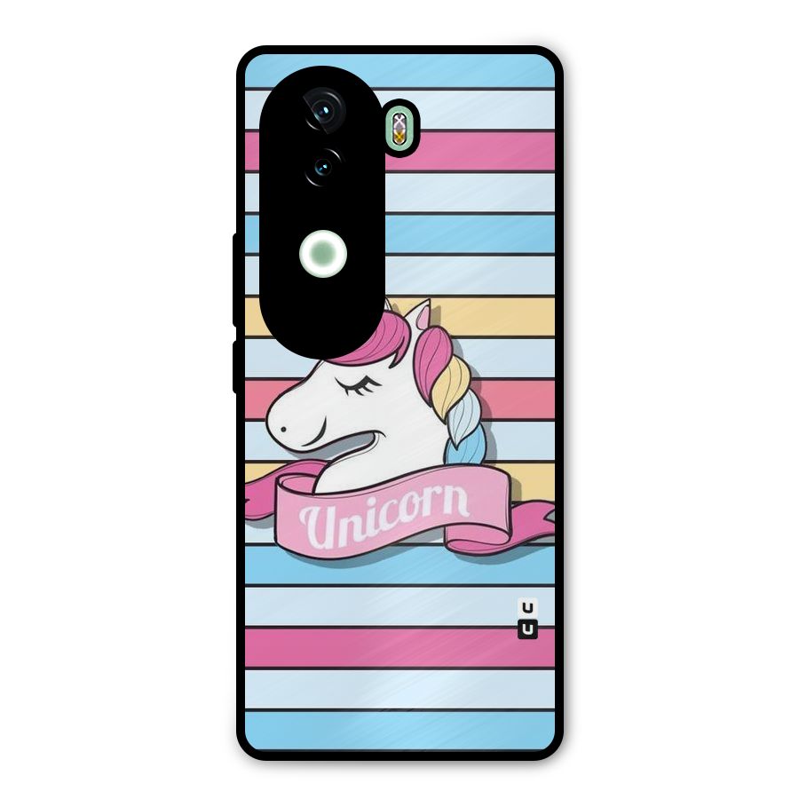 Unicorn Stripes Metal Back Case for iQOO Z9s