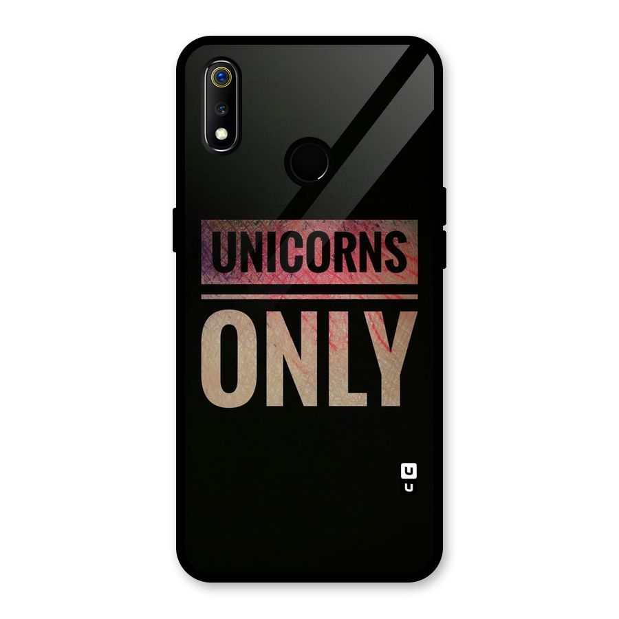 Unicorns Only Glass Back Case for Realme 3i