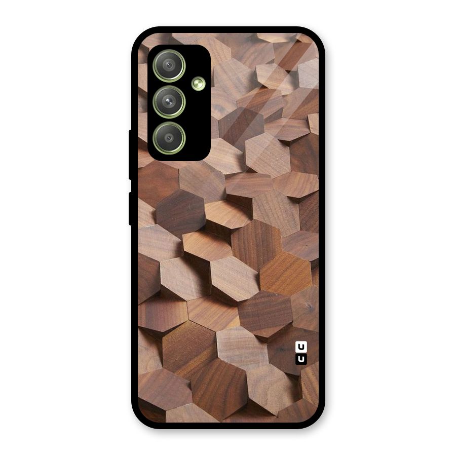 Uplifted Wood Hexagons Glass Back Case for Galaxy A54
