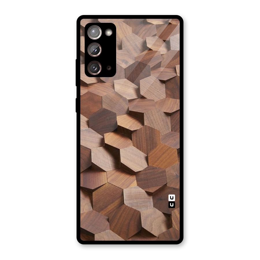 Uplifted Wood Hexagons Glass Back Case for Galaxy Note 20