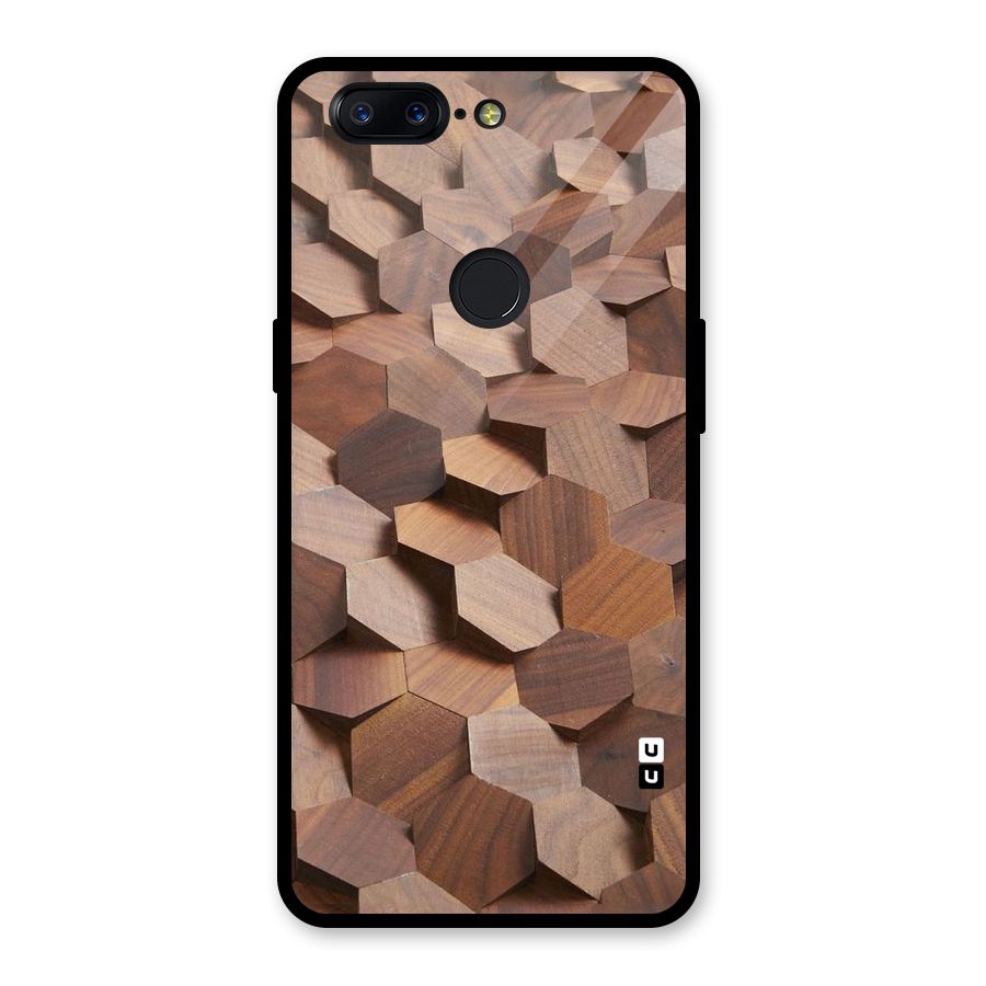 Uplifted Wood Hexagons Glass Back Case for OnePlus 5T