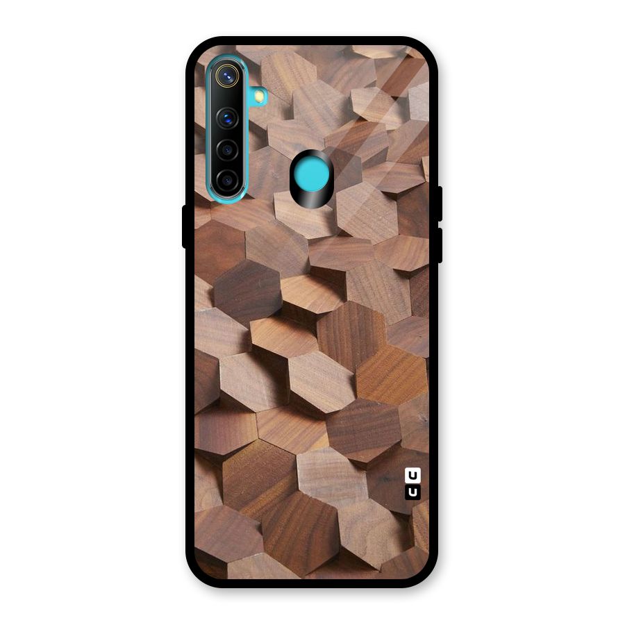 Uplifted Wood Hexagons Glass Back Case for Realme Narzo 10