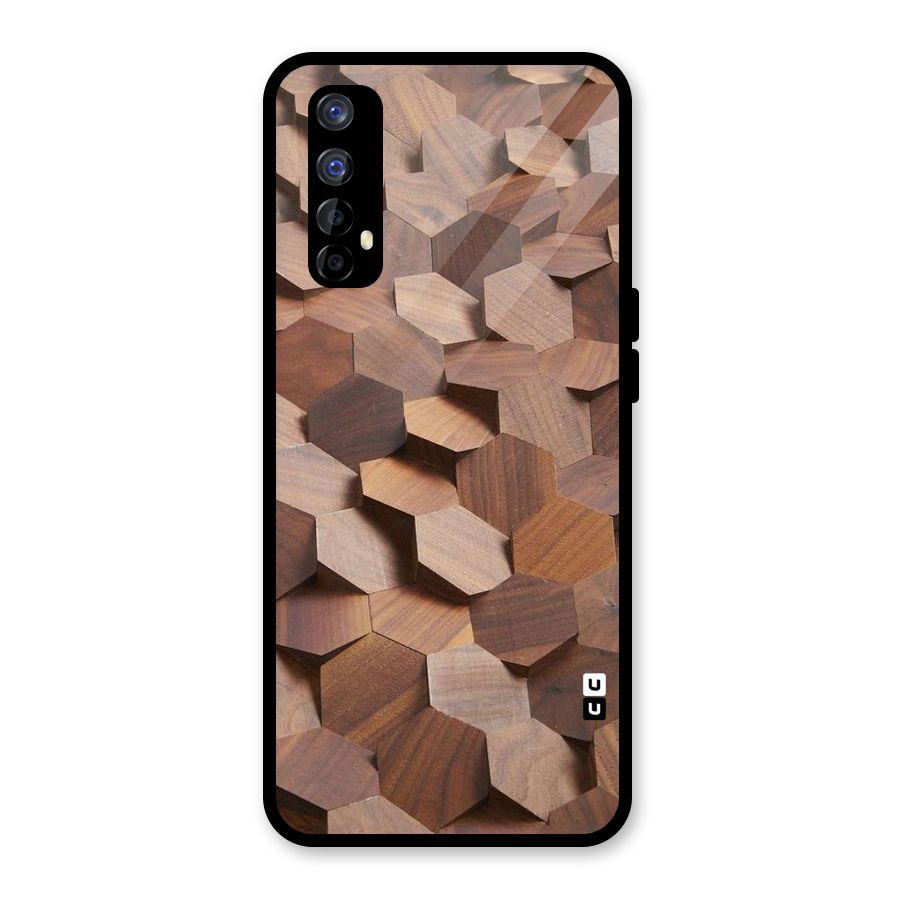 Uplifted Wood Hexagons Glass Back Case for Realme Narzo 20 Pro