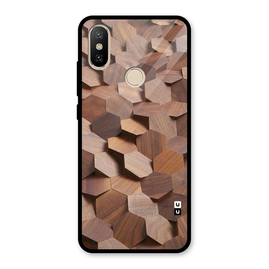 Uplifted Wood Hexagons Glass Back Case for Redmi A2