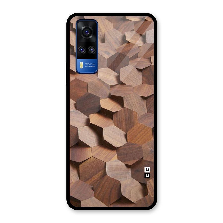 Uplifted Wood Hexagons Glass Back Case for Vivo Y31