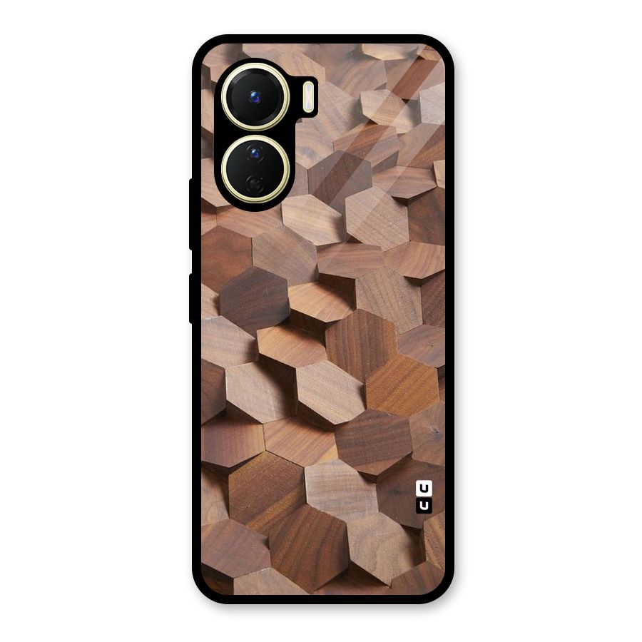 Uplifted Wood Hexagons Glass Back Case for Vivo Y56