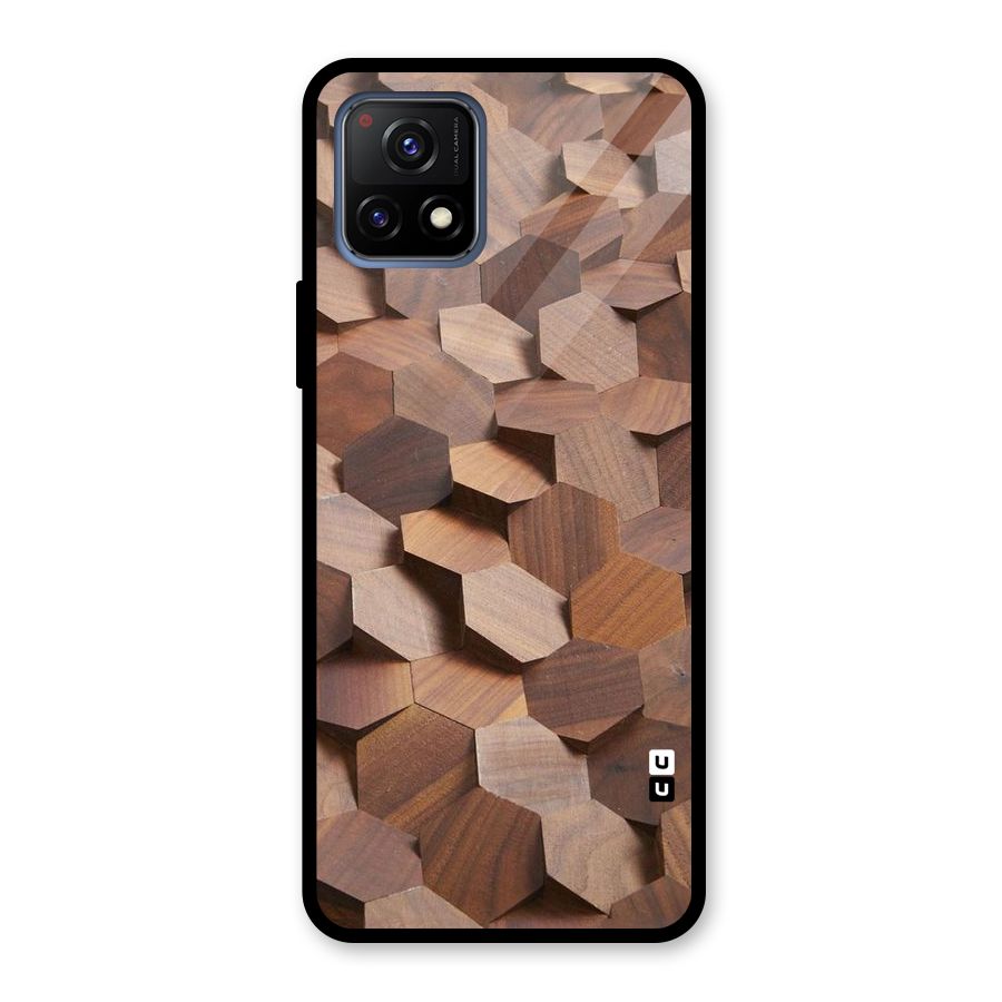 Uplifted Wood Hexagons Glass Back Case for Vivo Y72 5G