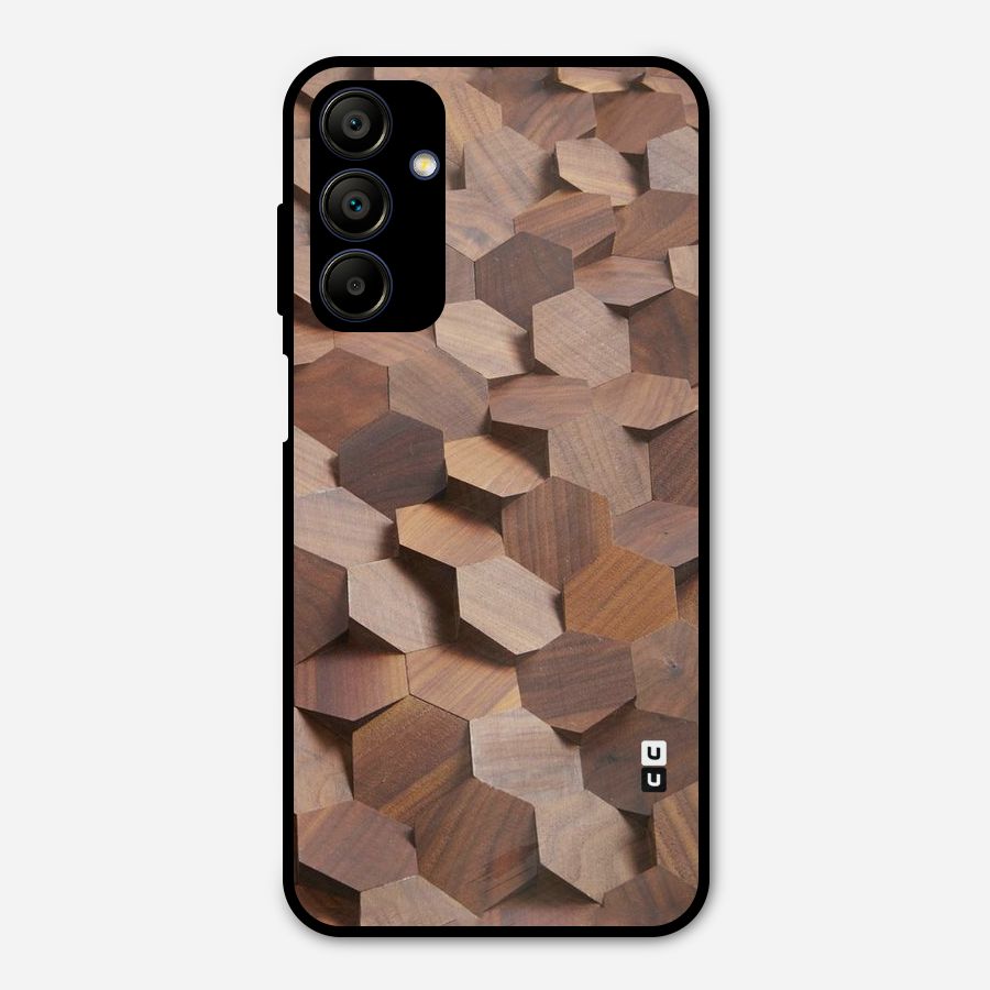 Uplifted Wood Hexagons Metal Back Case for Galaxy A15 5G