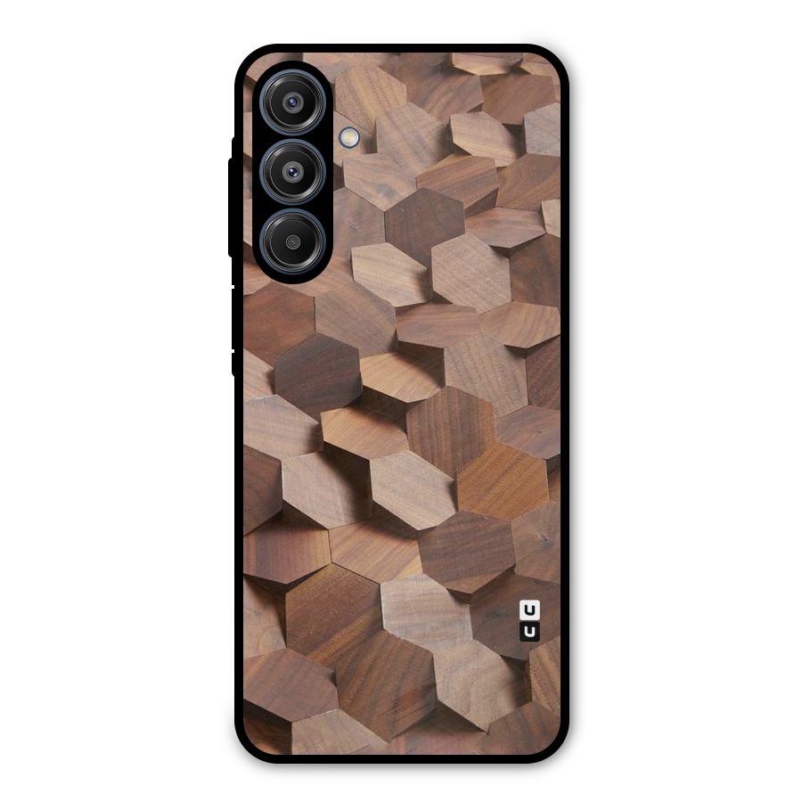 Uplifted Wood Hexagons Metal Back Case for Galaxy A16 5G