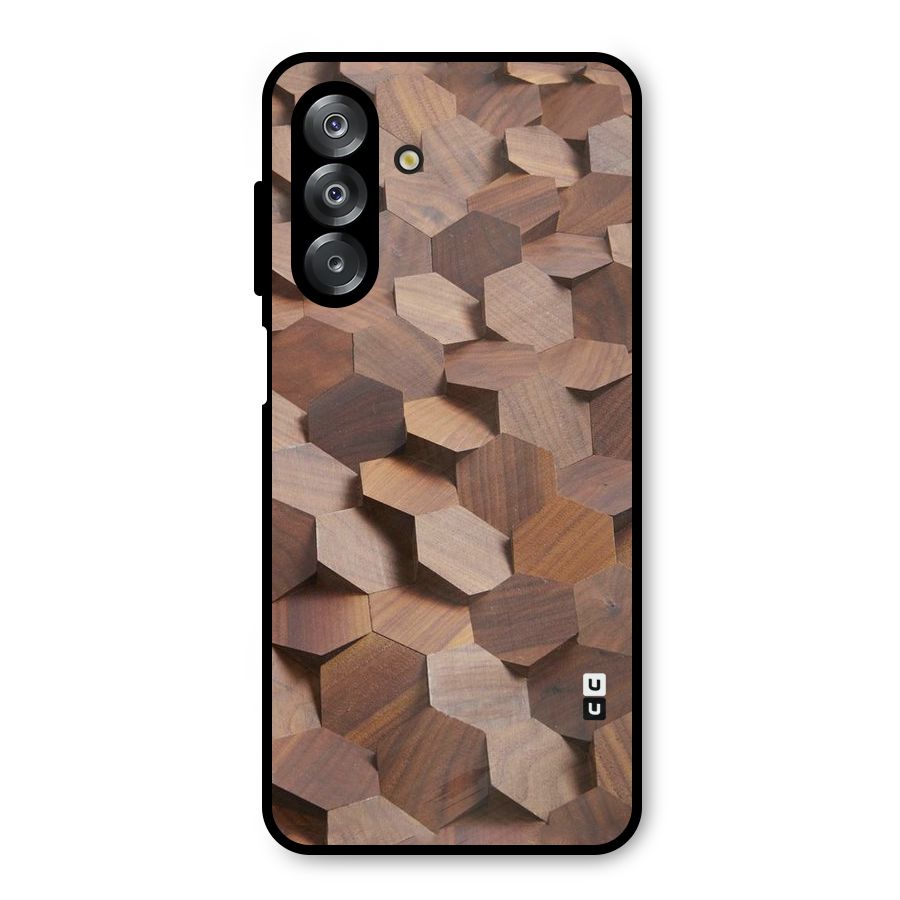 Uplifted Wood Hexagons Metal Back Case for Galaxy A26