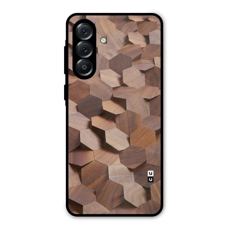Uplifted Wood Hexagons Metal Back Case for Galaxy A36