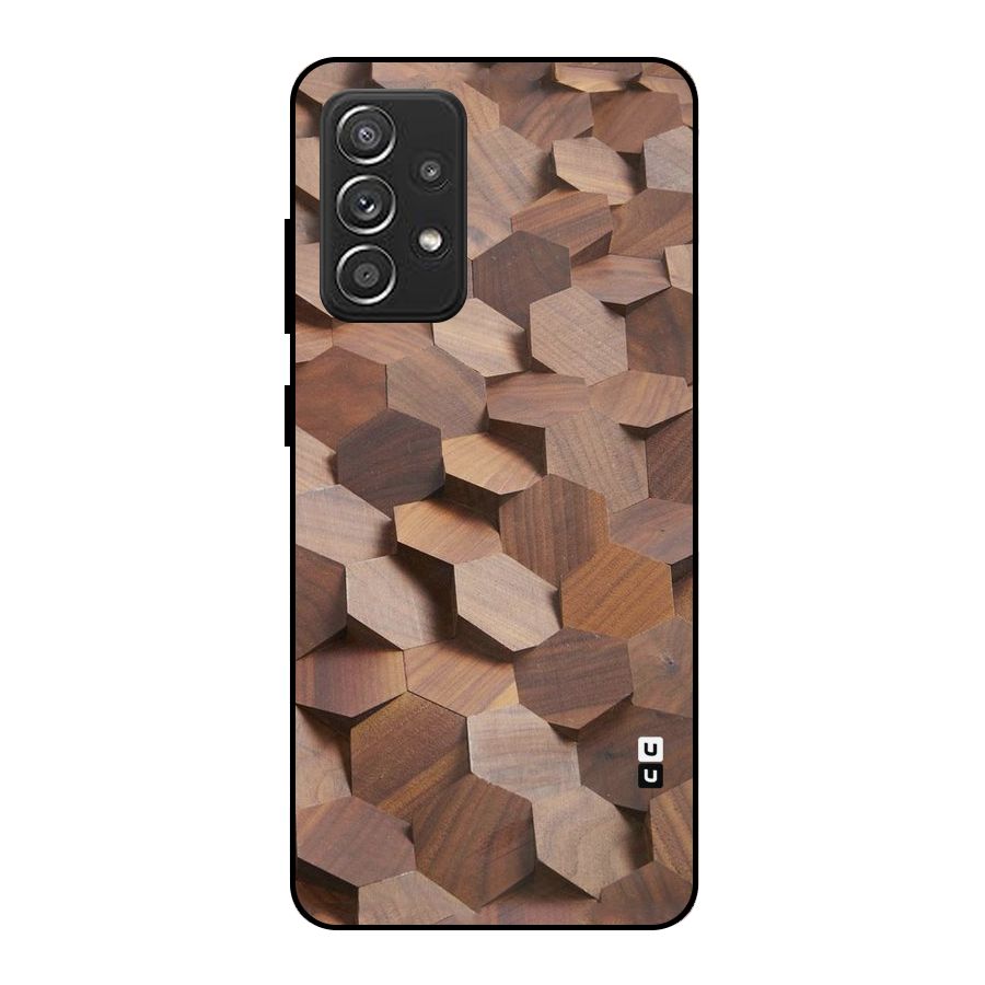 Uplifted Wood Hexagons Metal Back Case for Galaxy A52s 5G