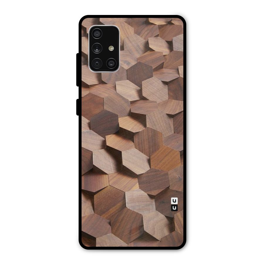 Uplifted Wood Hexagons Metal Back Case for Galaxy A71