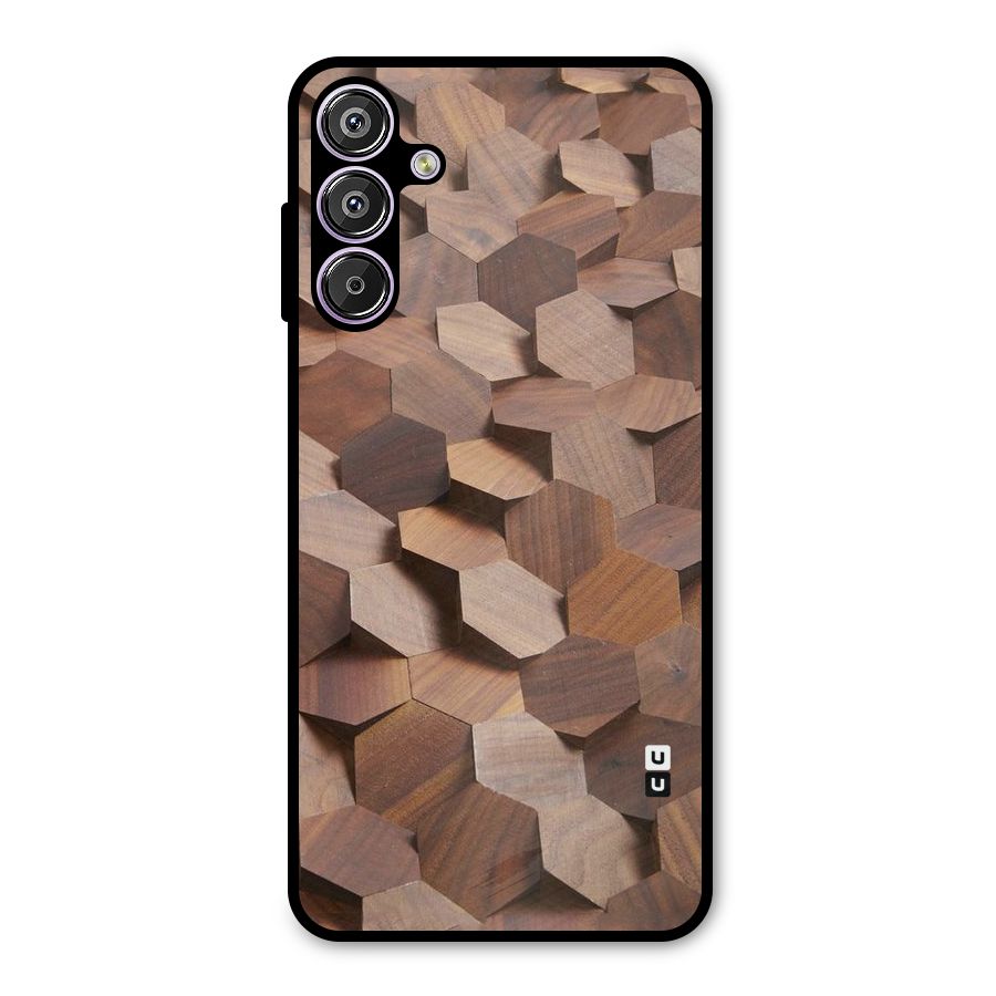 Uplifted Wood Hexagons Metal Back Case for Galaxy F15
