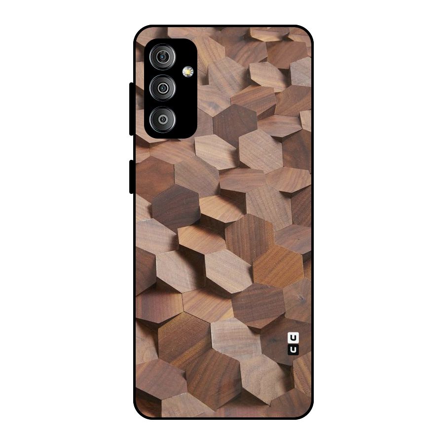 Uplifted Wood Hexagons Metal Back Case for Galaxy F23