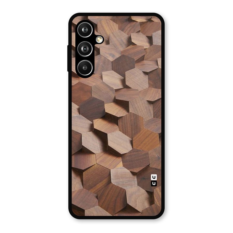 Uplifted Wood Hexagons Metal Back Case for Galaxy F54