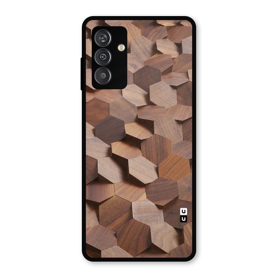 Uplifted Wood Hexagons Metal Back Case for Galaxy M13